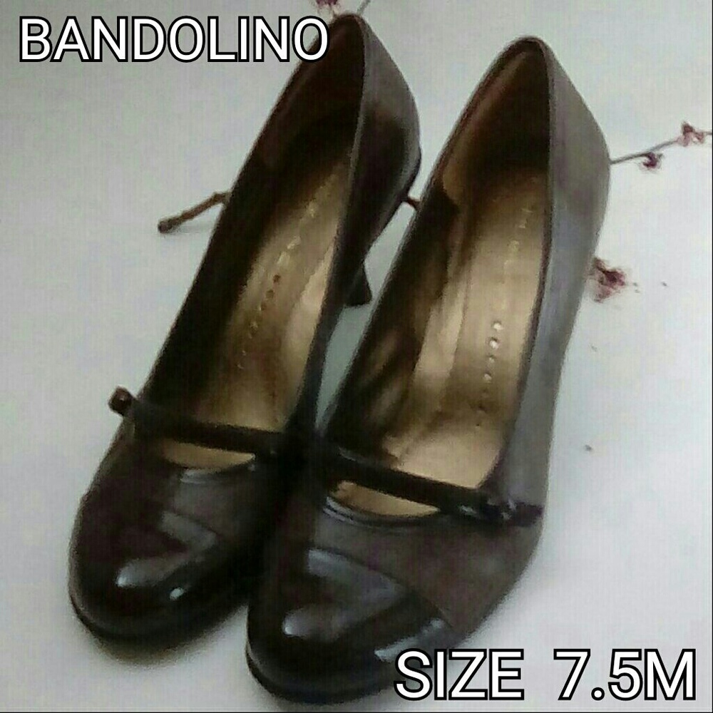 7.5 M leather heels - trim faux patent leather.
