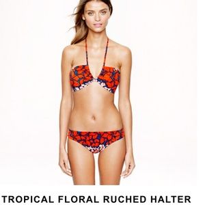 JCrew tropical floral bandeau bikini