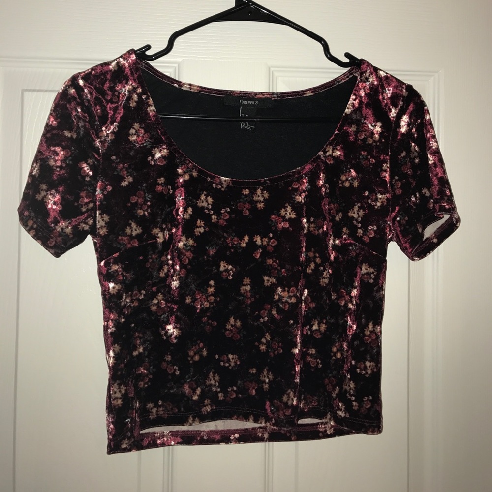 NWOT Forever21 Velvet Cropped Top SIZE M