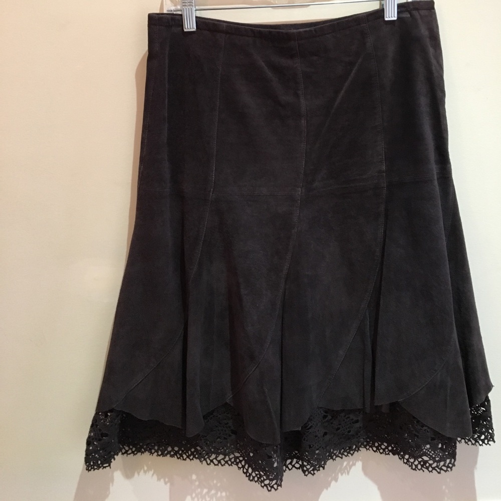 Anthropologie Odielle Suede Skirt