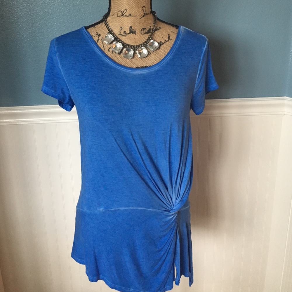 Beautiful blue A.N.A shirt.  95%rayon 5% spandex.