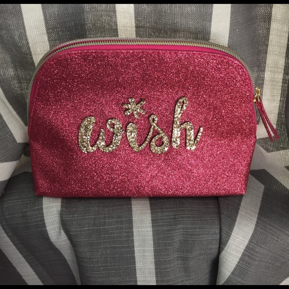 Sparkly "Wish" makeup bag