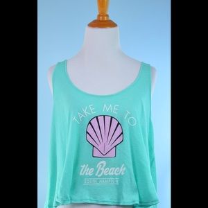 😀WILDFOX green SOUTH HAMPTON beach top M