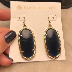 Kendra Scott Navy Cats Eye Elle Drop Earrings