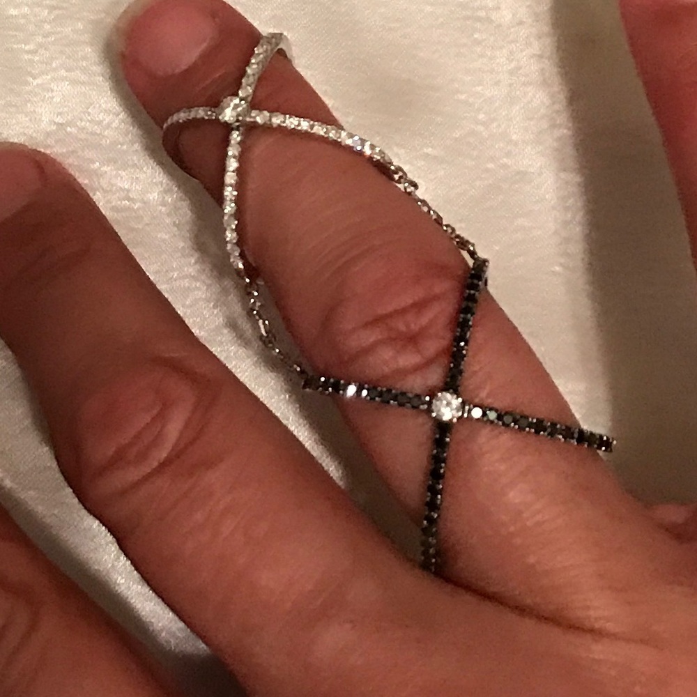 White and Black Diamond Ring