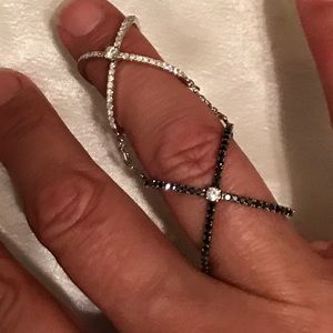 White and Black Diamond Ring