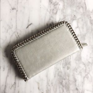 Silver Metallic Clutch Wallet