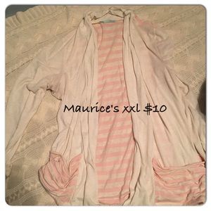 Pink and cream cardigan