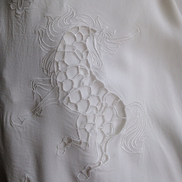 Tea n Cup Tops - Last Unicorn White Tank Top Shirt Tea & Cup Lace S