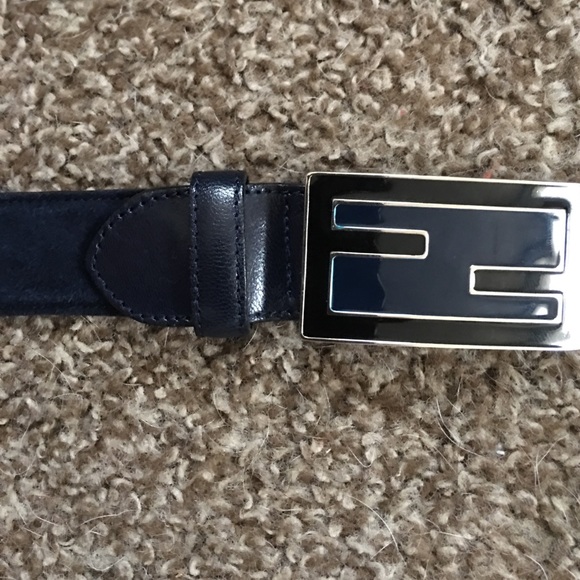 Fendi Suede Belt - Black/Navy main image 4