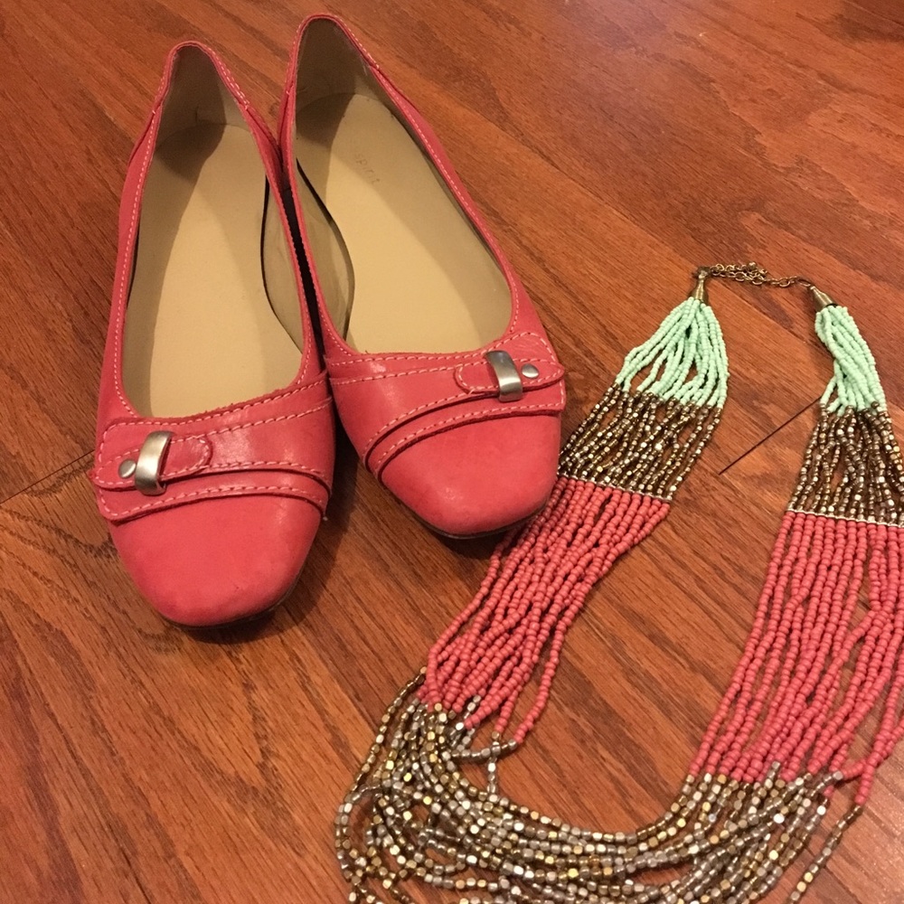 🌷 Pink Leather Flats
