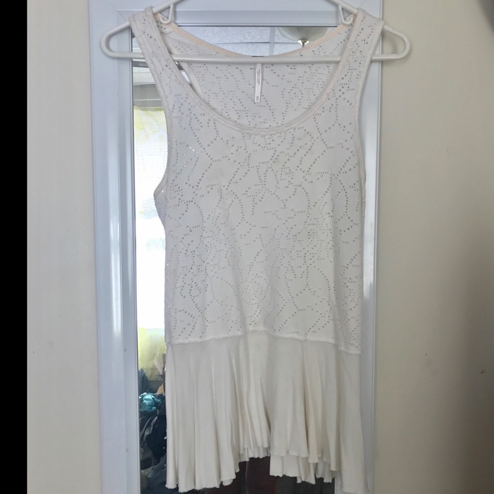 Free people white peplum racerback tank