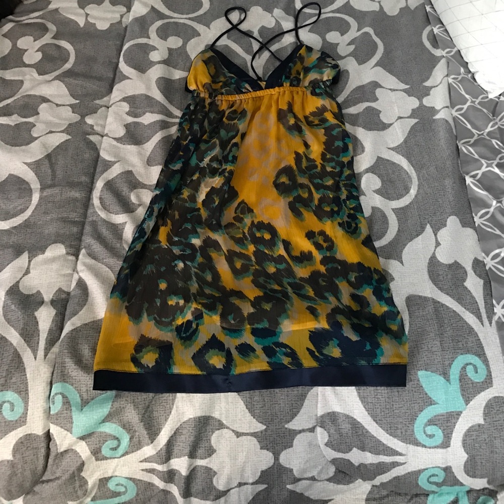 Leopard print strappy cocktail dress