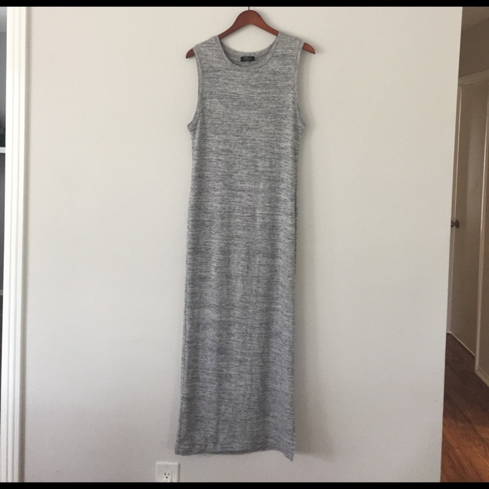 Grey Maxi Dress with Side Slits