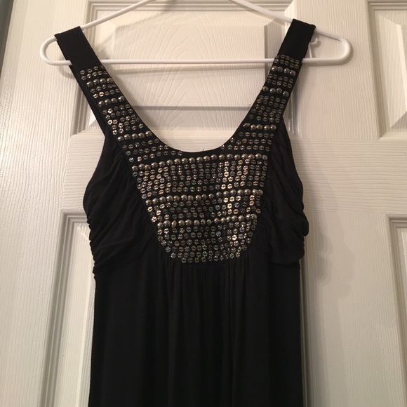 Beautiful black maxi with silver beading - Picture 2 of 5
