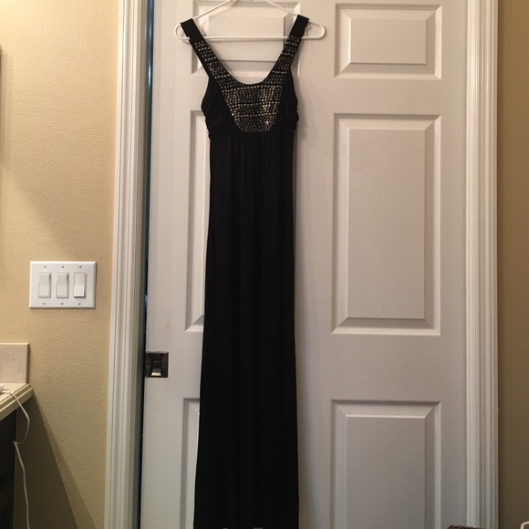 Beautiful black maxi with silver beading - Picture 3 of 5