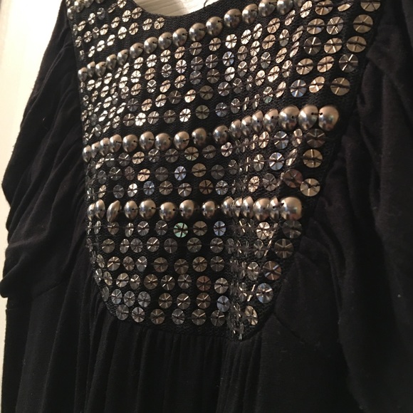 Beautiful black maxi with silver beading - Picture 4 of 5