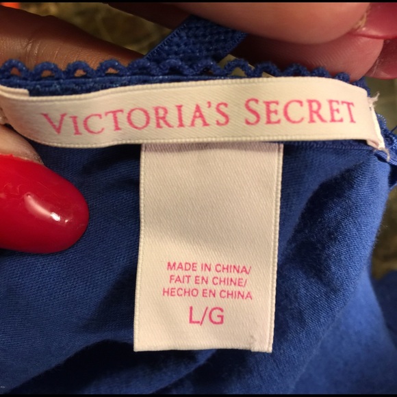 Victoria's Secret tank top size large blue eyelet - Picture 5 of 5