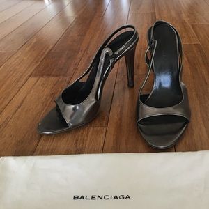 Vintage Silver Balenciaga High Heels