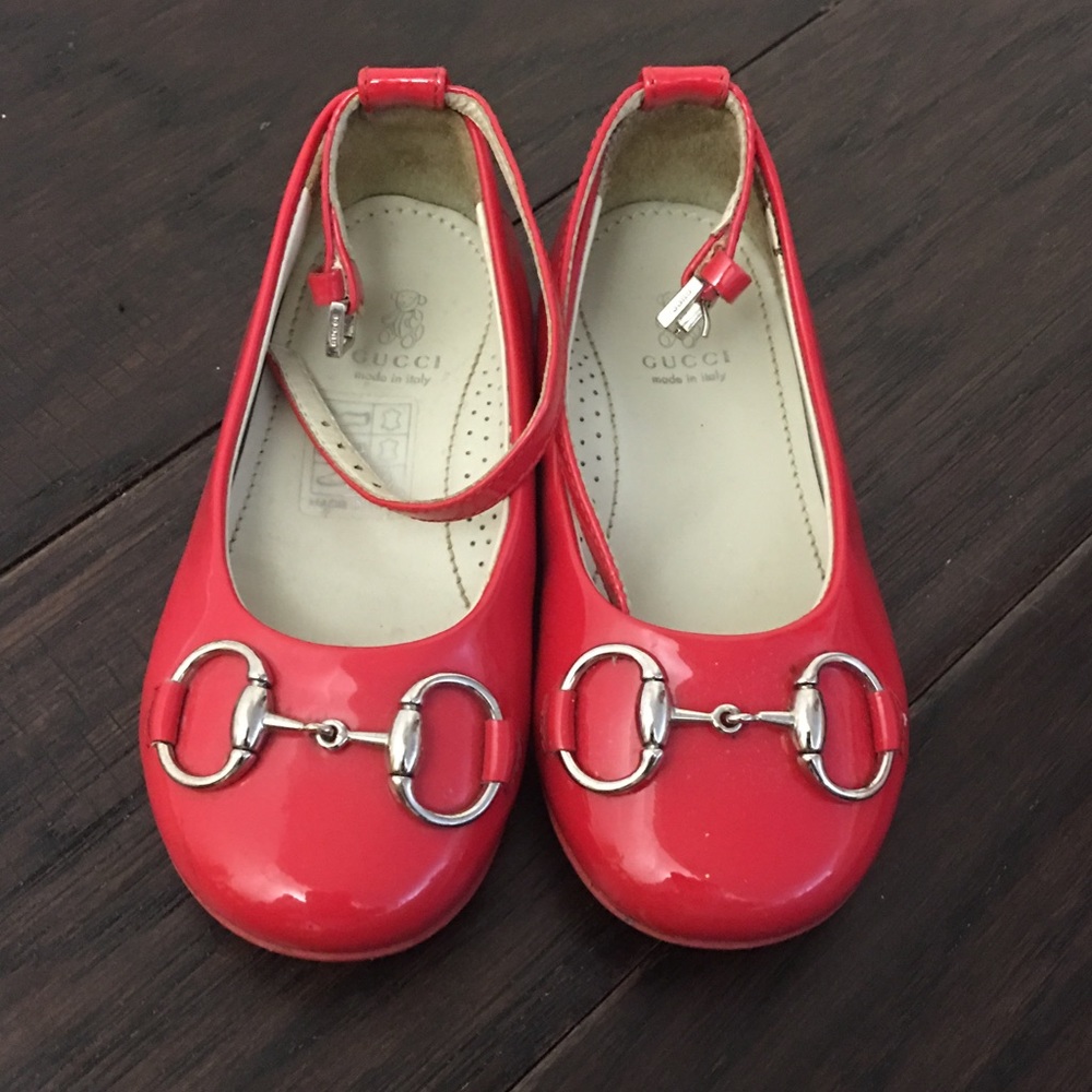 Gucci Kids Red Patent Mary Jane Shoes