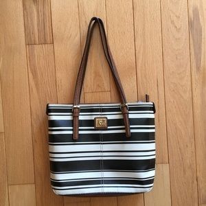 ANNE KLEIN STRIPED TOTE