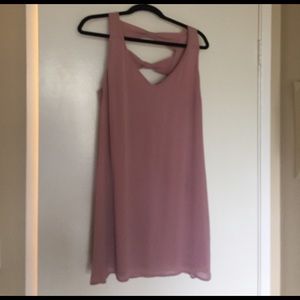 Muave loose shift dress with bow detail sz L