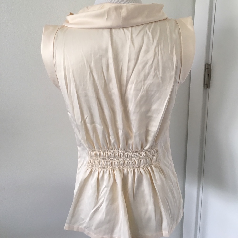 Cream cowlneck blouse with cap sleeves - Picture 5 of 5