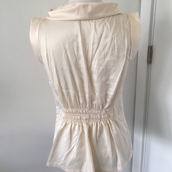 Cream cowlneck blouse with cap sleeves - Picture 5 of 5