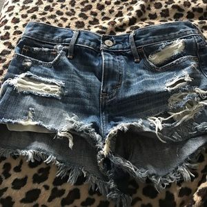 AnF distressed jean shorts