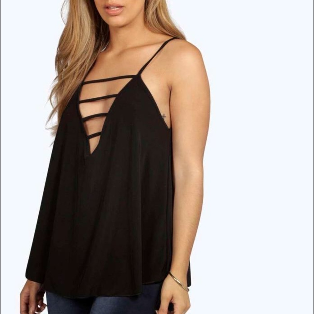 Black strappy tank