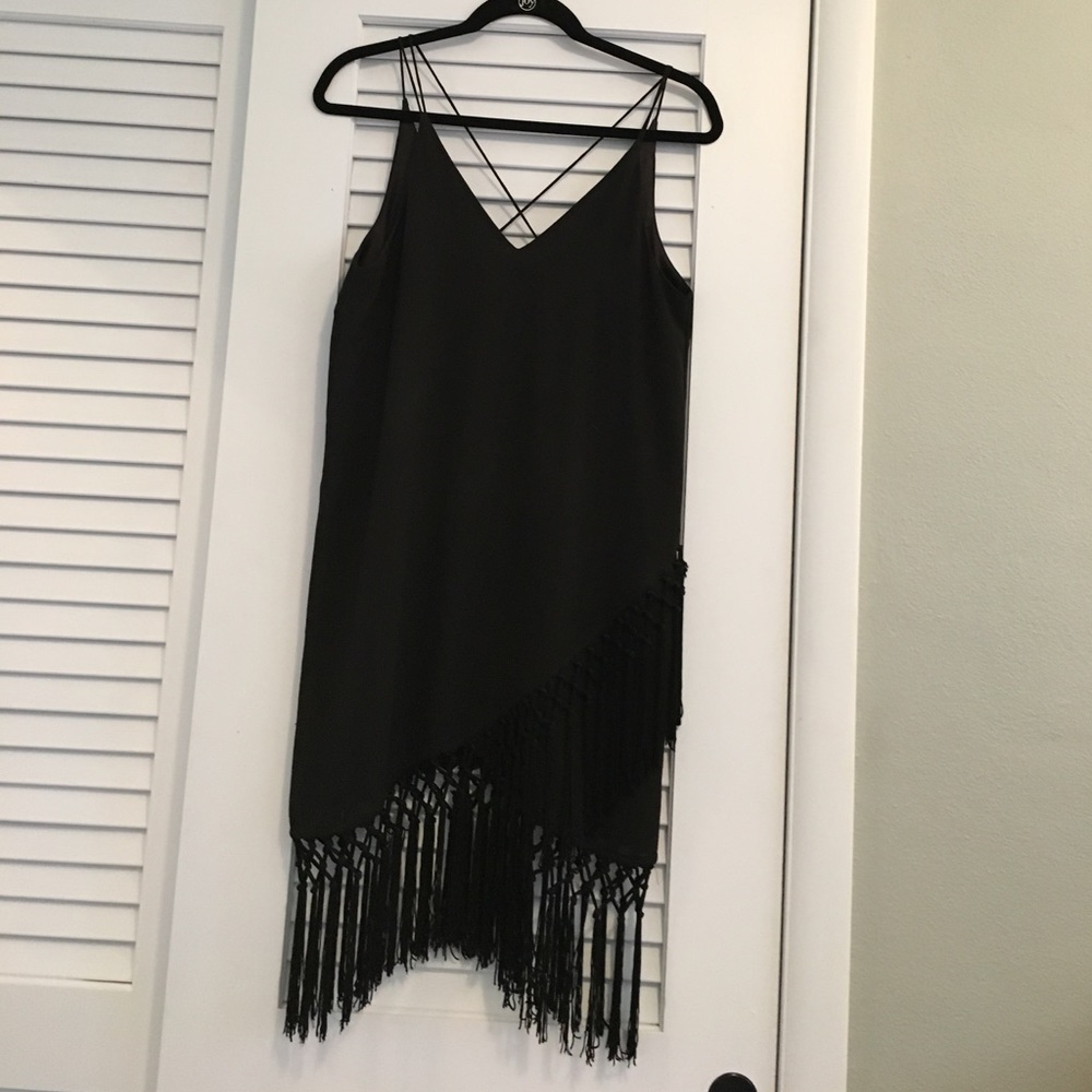 Black fringe flapper dress