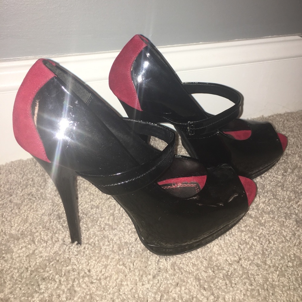 Red & Black Heels 7.5 Worn Once