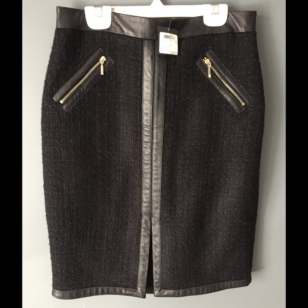 Black boucle skirt