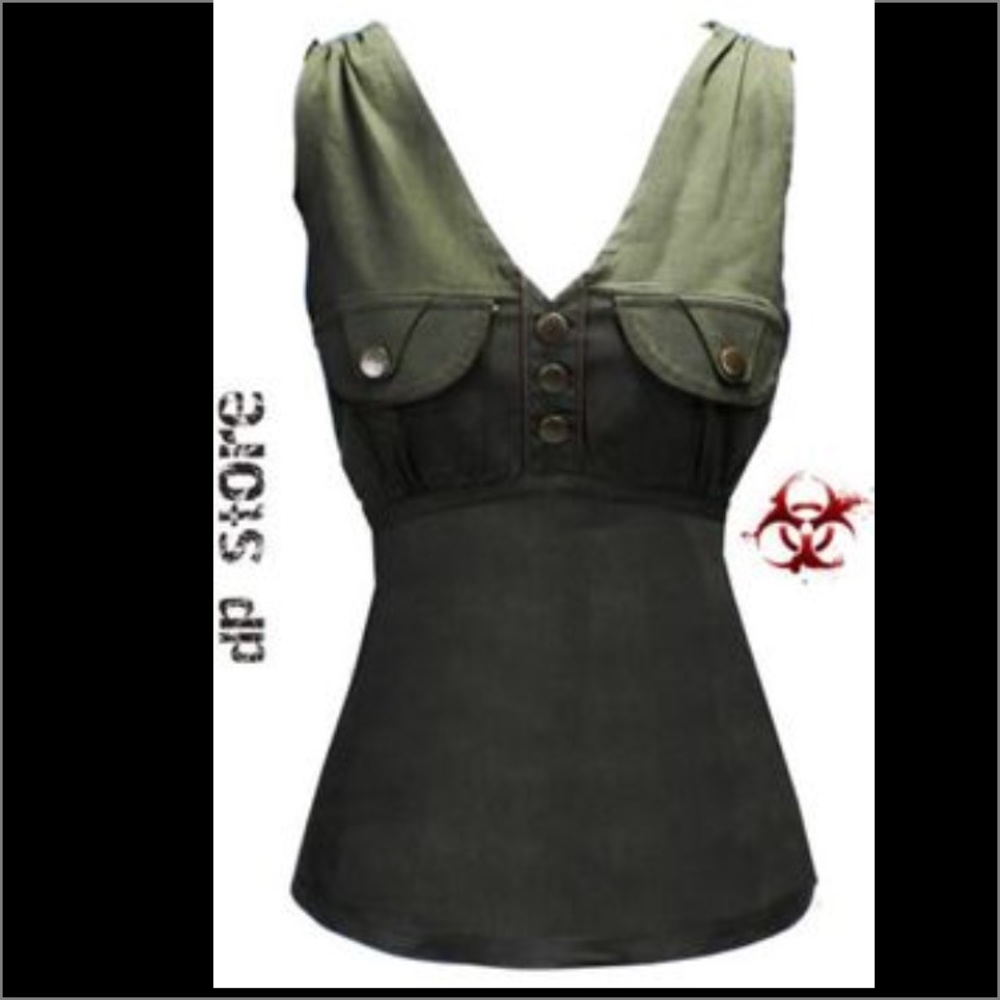 LDS Gothic Punk Steampunk Pinup Army shirt