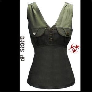 LDS Gothic Punk Steampunk Pinup Army shirt