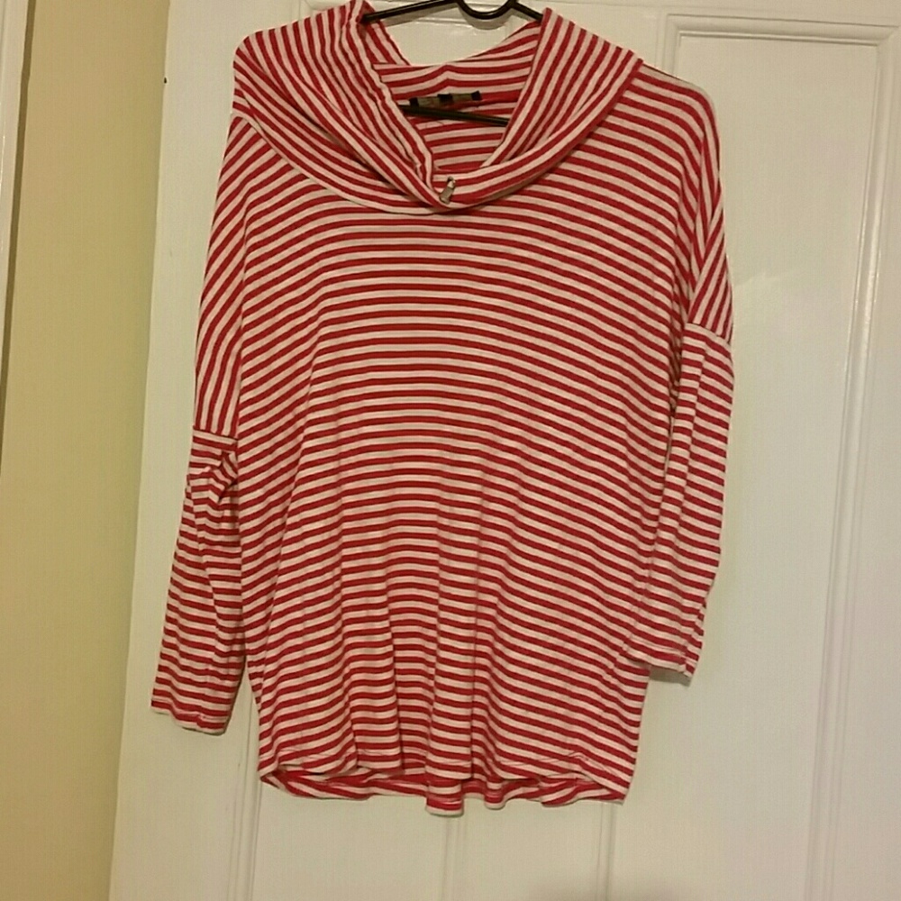 Womens cowl neck striped top