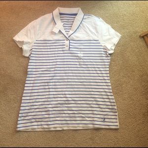 Nautica blue and white polo shirt