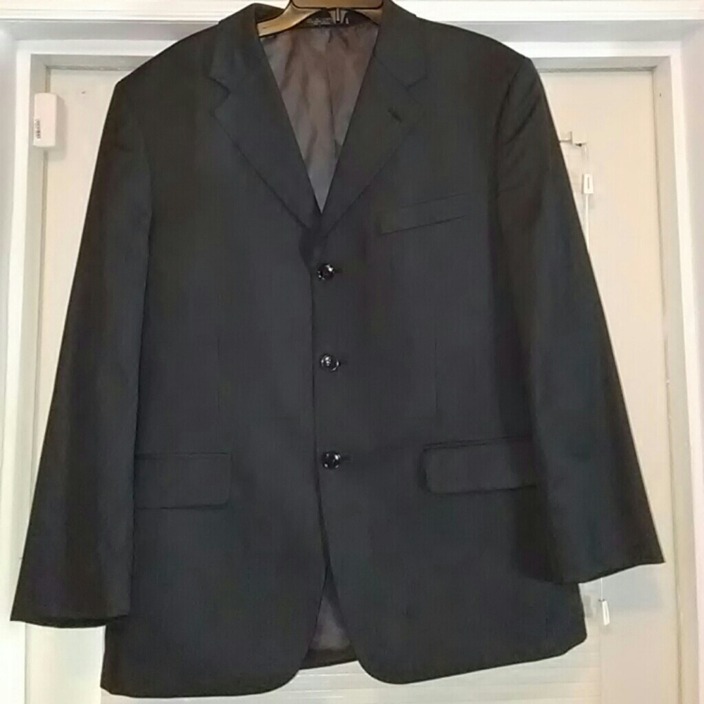 Men black mini striped suit jacket S 40