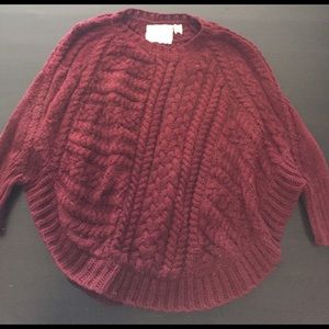 Maroon Sweater Poncho