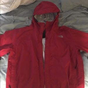 Red North face jacket