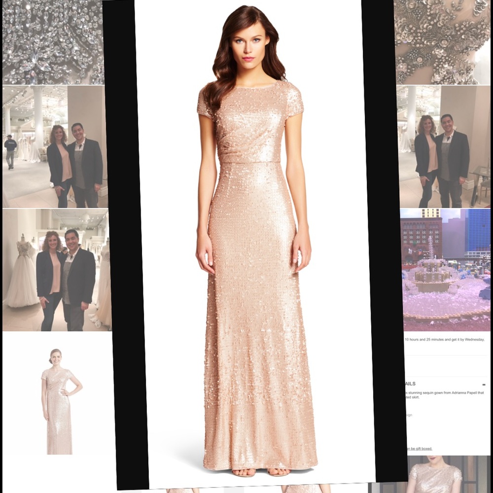Adrianna Papell Sequin Gown - Picture 2 of 6