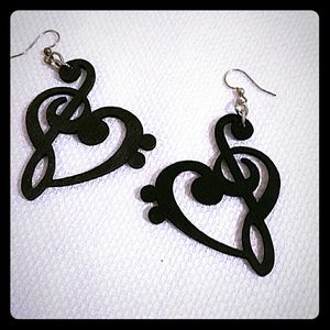 Beautiful Black Music Note Earrings
