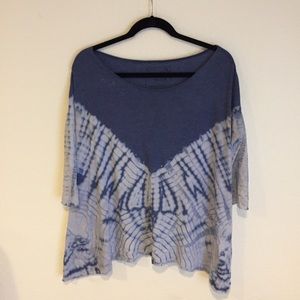 Free People Tie Dye 3/4 sleeve tee.