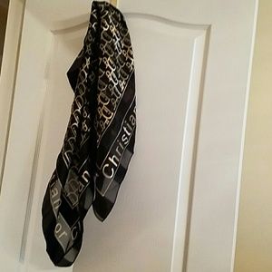 Christian Dior Black and Gold Scarf