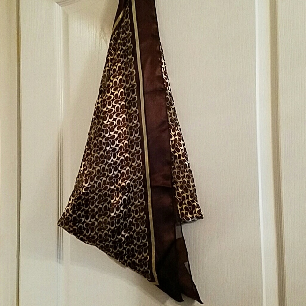 Coach Brown and Gold Scarf