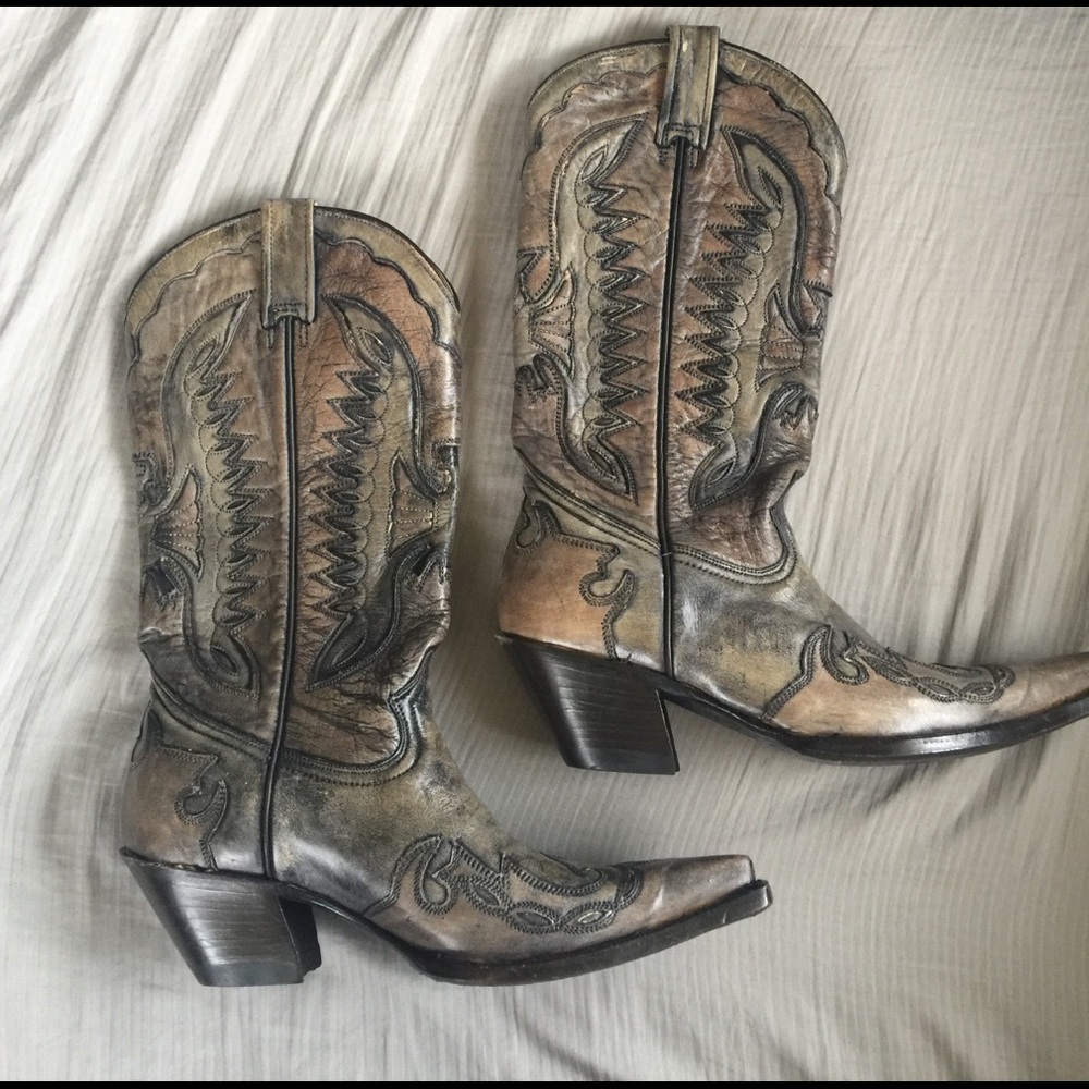 Women's Cowboy Boots; genuine leather