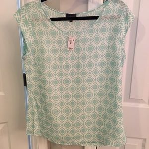 The Limited blouse in mint blue and white, size M