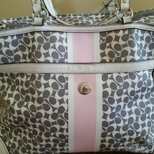 Pink and grey Authentic coach diaper bag
