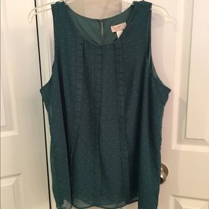 Loft Forest green sleeveless blouse size L