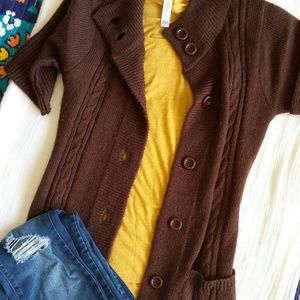 Short Sleeve Sweater Cardigan
